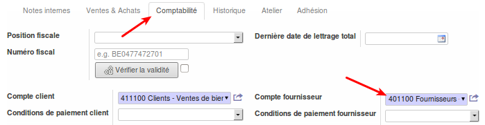 compte
fournisseur