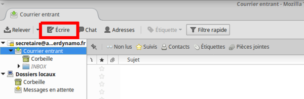 Thunderbird écrire