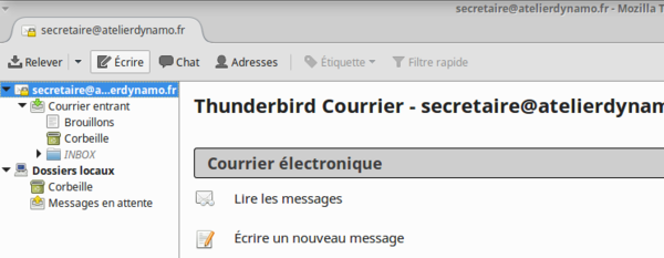 Thunderbird créer un nouveau sujet